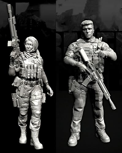 liangcaihua 1/35 Europäischer Kommandosoldat Resin-Modellbausatz Unbemalter und unmontierter Resin-Modellbausatz (2 Figuren) //x6f7L43 von liangcaihua