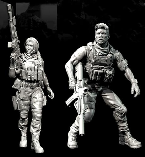 liangcaihua 1/35 Europäischer Kommandosoldat Resin-Modellbausatz Unbemalter und unmontierter Resin-Modellbausatz (2 Figuren) //x6f7L44 von liangcaihua