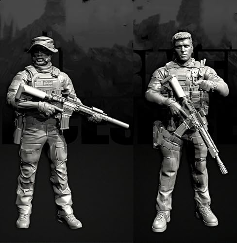 liangcaihua 1/35 Europäischer Kommandosoldat Resin-Modellbausatz Unbemalter und unmontierter Resin-Modellbausatz (2 Figuren) //x6f7L45 von liangcaihua