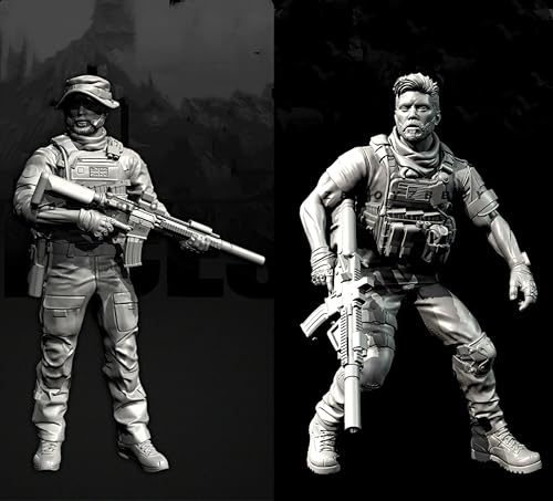 liangcaihua 1/35 Europäischer Kommandosoldat Resin-Modellbausatz Unbemalter und unmontierter Resin-Modellbausatz (2 Figuren) //x6f7L46 von liangcaihua