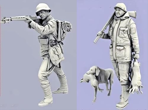 liangcaihua 1/35 Resin Modellbausatz eines Soldaten aus dem Zweiten Weltkrieg Unbemalter und unmontierter Resin Modellbausatz eines Soldaten (2 Figuren) // k7b5L4 von liangcaihua