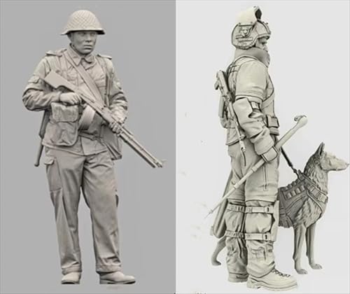 liangcaihua 1/35 Resin Modellbausatz eines Soldaten aus dem Zweiten Weltkrieg Unbemalter und unmontierter Resin Modellbausatz eines Soldaten (2 Figuren) // k7b5L8 von liangcaihua