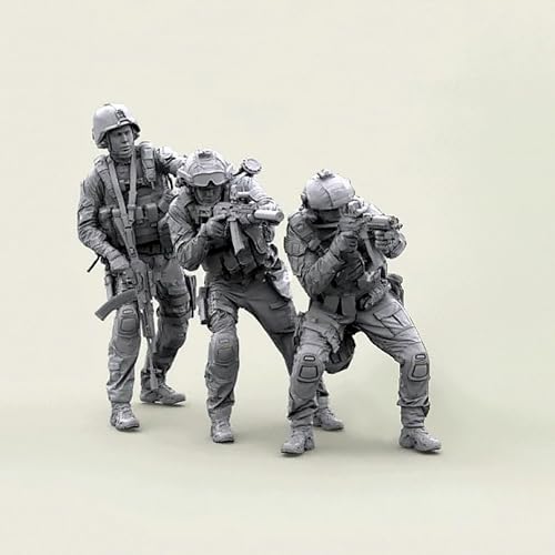 liangcaihua 1/35 Ukrainischer Kommandosoldat Resin-Modellbausatz Unbemalter und unmontierter Resin-Modellbausatz für Soldaten (3 Figuren) //k7b3L8 von liangcaihua