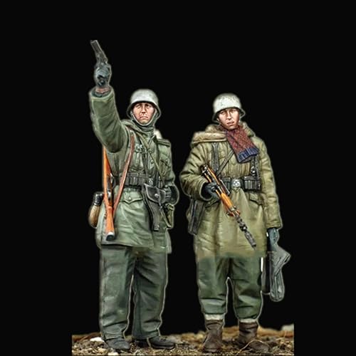 liangcaihua 1/35 WWII Deutscher Soldat Resin Modellbausatz Unbemalt und unmontiert Soldat Resin Modellbausatz (2 Personen) //F3S7L1 von liangcaihua