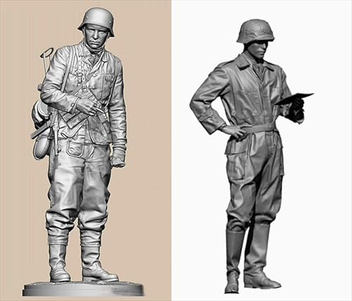 liangcaihua 1/35 WWII Deutscher Soldat Resin Modellbausatz Unbemalter und unmontierter Soldat Resin Modellbausatz (2 Figuren) //Q9I6O2 von liangcaihua