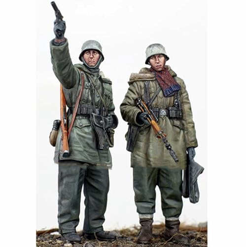 liangcaihua 1/35 WWII Deutscher Soldat Resin Modellbausatz Unbemalter und unmontierter Soldat Resin Modellbausatz (2 Figuren) //Q9I6O4 von liangcaihua