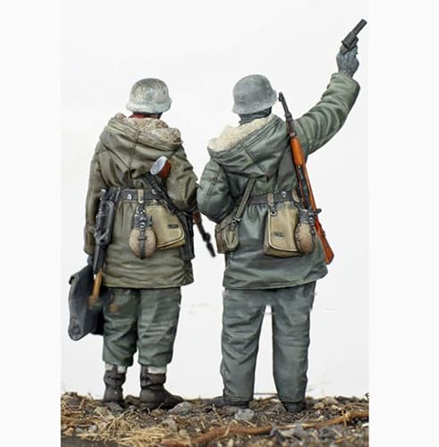 liangcaihua 1/35 WWII Deutscher Soldat Resin Modellbausatz Unbemalter und unmontierter Soldat Resin Modellbausatz (2 Figuren) //Q9I6O5 von liangcaihua