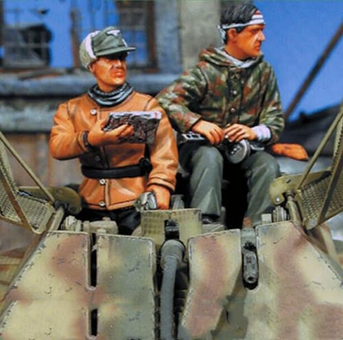 liangcaihua 1/35 WWII German Tank Soldier Resin Model Kit Unbemalter und unmontierter Soldier Resin Model Kit (2 Figuren, Keine Panzer) //Q9I5O7 von liangcaihua