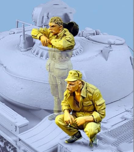 liangcaihua 1/35 WWII Soviet Tank Soldier Resin Model Kit Unbemalt und unmontiert Soldier Resin Model Kit (2 Men, No Tank) //k9F3O1 von liangcaihua