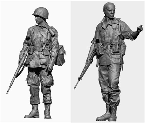 liangcaihua 1/35 WWII US Soldat Resin Modellbausatz Unbemalter und unmontierter Soldat Resin Modellbausatz (2 Personen) //Q9I5O9 von liangcaihua