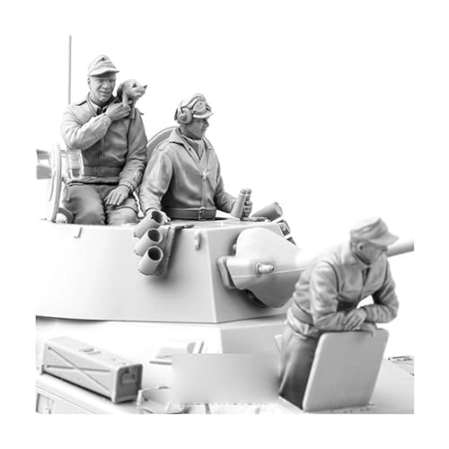 liangcaihua 1/35 Zweiter Weltkrieg Deutscher Panzersoldat Resin-Modellbausatz Unbemalt und unmontiert Resin-Modellbausatz (3 Figuren, ohne Panzer) //x5f2L1 von liangcaihua