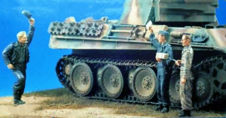 liangcaihua 1/35 Zweiter Weltkrieg Deutscher Panzersoldat Resin-Modellbausatz Unbemalt und unmontiert Resin-Modellbausatz (3 Figuren, ohne Panzer) //x5f2L2 von liangcaihua