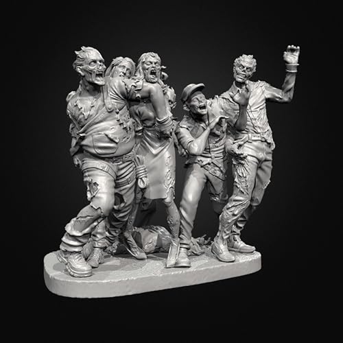 liangcaihua 50mm Sci-Fi Zombie Soldier Resin Model Kit Unbemalt und unmontiert Soldier Resin Model Kit (5 Personen) // Q8I3O1 von liangcaihua