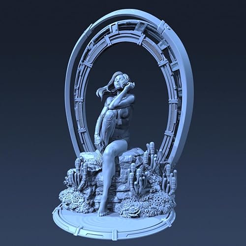 liangcaihua H80mm Science-Fiction-Modellbausatz Einer mechanischen Kriegerin aus Kunstharz Unbemalter und unmontierter Modellbausatz Einer Soldatin aus Kunstharz //J6x5L1 von liangcaihua