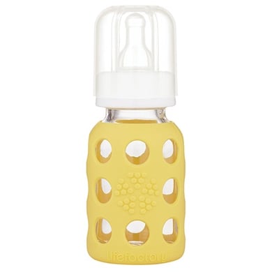 lifefactory Babyflasche aus Glas in banana 120ml von Lifefactory