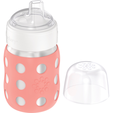 lifefactory Baby-Weithalsflasche 235 ml mit Soft Sippy Cap, cantaloupe von Lifefactory