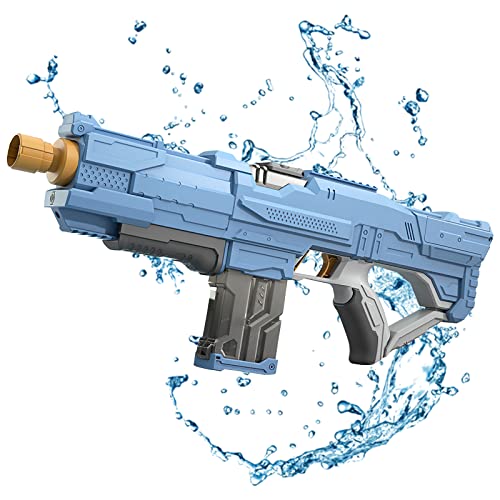 Wasserpistole Elektrisch Erwachsene und Kinder, Premium Auto Water Gun mit Saugfunktion, Automatische Wasserspritzpistole mit Große Kapazität für Sommer Outdoor Strand Pool (Blau/360ML) von lifetter