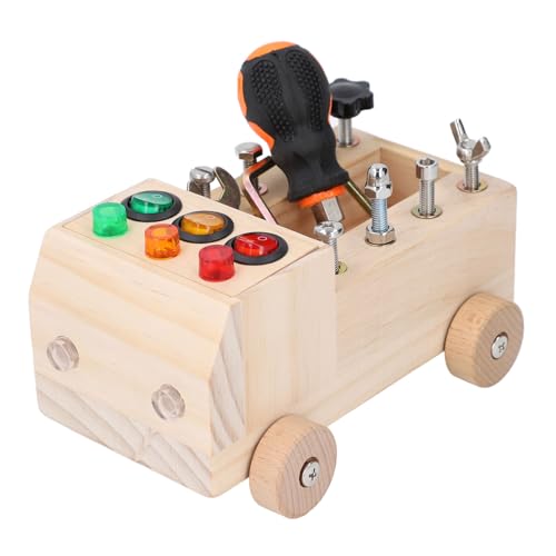 lihsong Autobrettset, Brett mit Lampenschalterspielzeug, Pine Wood Montessori Geschäftige LKW - -Werkzeuge für Heim, Bildspielzeug Verbessert die Feinmotorik und Kreativität lihsong Autobrettset, Brett mit Lampenschalterspielzeug, Pine Wood Montessori Geschäftige LKW - -Werkzeuge für Heim, Bildspielzeug Verbessert die Feinmotorik und Kreativität von lihsong