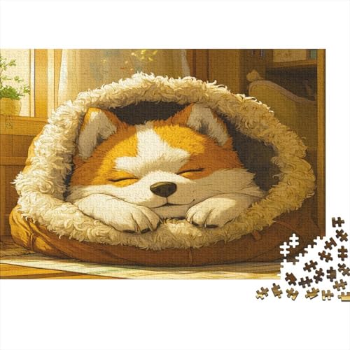 Akita Hund Puzzle 1000 Teile süßer Anime Puzzle Erwachsene Spielepuzzles HochwerTiger Holzpuzzle Erwachsene Geschicklichkeitsspiel Lernspiel Spielzeug Geschenk Schöne 1000pcs (75x50cm) von lihuogongsio
