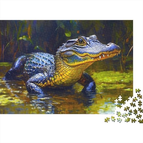 Alligator Puzzle 1000 Teile Für Erwachsene Geschicklichkeitsspiel Für Die Ganze Familie Krokodil Puzzle Premium Quality Schöne Geschenkidee Moderne 1000pcs (75x50cm) von lihuogongsio