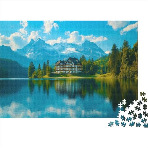 Alpen im Sommer Puzzle Erwachsene 1000 Teile Holzpuzzle Erwachsene Lernspiel Puzzle See Spielzeug Geschenk Stress Abbauen Einzigartiges Geschenk 1000pcs (75x50cm) von lihuogongsio
