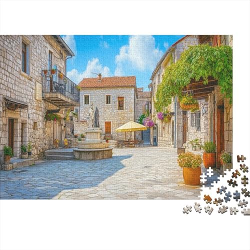 Altstadt Puzzle 1000 Teile Steingebäude Puzzle Erwachsene Holzpuzzle Stress Abbauen Familien Brain Challenge Lernspiel Premium Quality Spielzeug Geschenk 1000pcs (75x50cm) von lihuogongsio