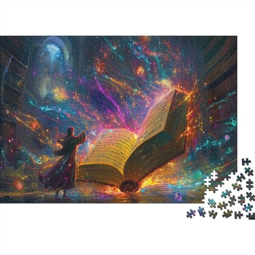 Ancient Floating SpellBuch Puzzle Erwachsene 1000 Teile magische Energie Spielepuzzles Für Die Ganze Familie Brain Challenge Raumdekoration Lernspiel Spielzeug Moderne Wohnkultur 1000pcs (75x50cm) von lihuogongsio