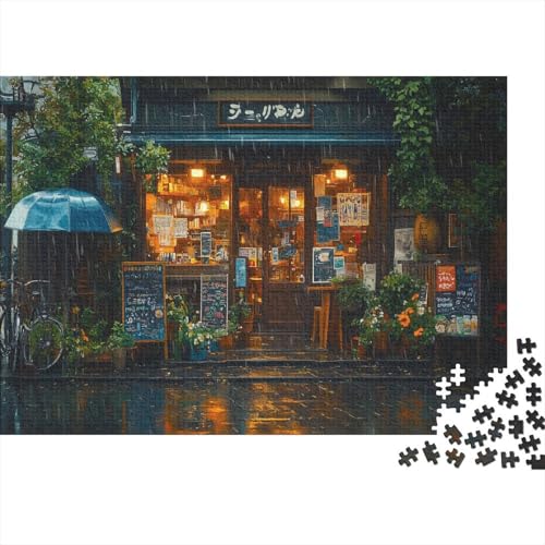 Anime Coffee Geschäft Puzzle Erwachsene 1000 Teile regnerischer Tag Spielepuzzles Für Die Ganze Familie Brain Challenge Raumdekoration Lernspiel Spielzeug Moderne Wohnkultur 1000pcs (75x50cm) von lihuogongsio