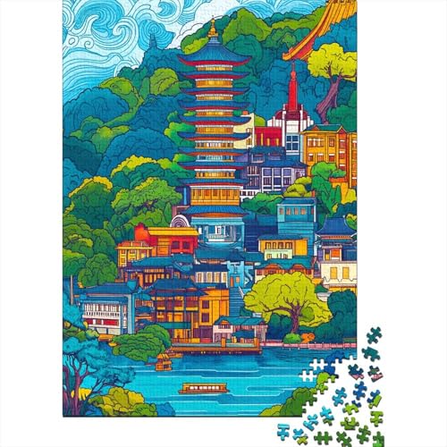 Architektur von Jinan Puzzle 1000 Teile China Puzzle Erwachsene Spielepuzzles HochwerTiger Holzpuzzle Erwachsene Geschicklichkeitsspiel Lernspiel Spielzeug Geschenk Schöne 1000pcs (75x50cm) von lihuogongsio