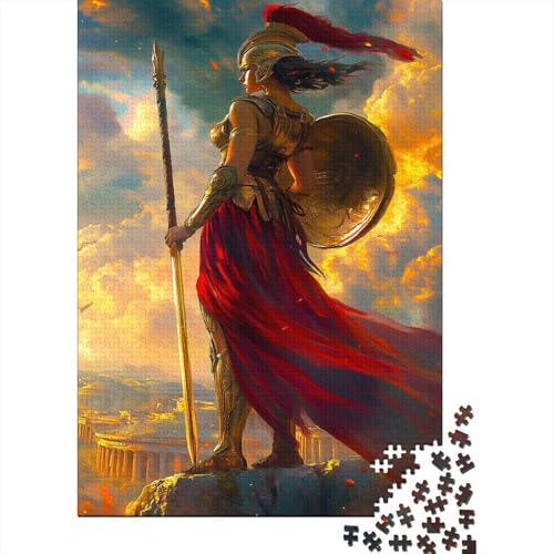 Athene Puzzle Erwachsene 1000 Teile Nordische Mythologie Spielepuzzles Für Die Ganze Familie Brain Challenge Raumdekoration Lernspiel Spielzeug Moderne Wohnkultur 1000pcs (75x50cm) von lihuogongsio