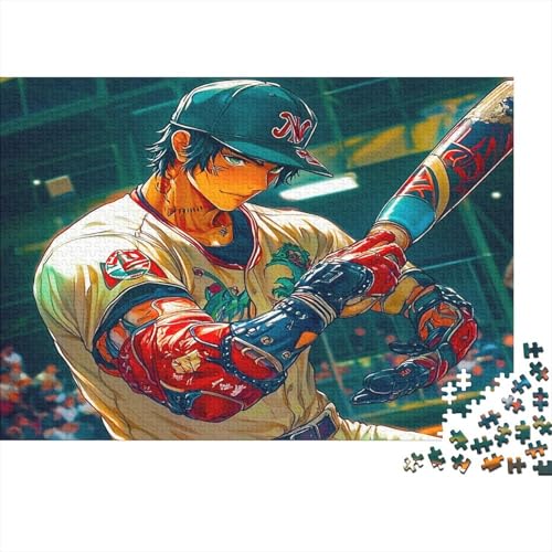 Baseballspieler Puzzle 1000 Teile Puzzle Für Erwachsene japanischer Anime Brain Challenge Geschicklichkeitsspiel Stress Abbauen Familien Herausforderndes Schöne 1000pcs (75x50cm) von lihuogongsio