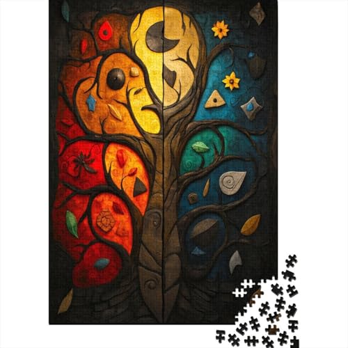 Baum des Lebens Puzzle Erwachsene 1000 Teile Kornblume Puzzle Holzpuzzle Geschicklichkeitsspiel Für Die Ganze Familie Schöne Geschenkidee DIY Kreative Unterhaltung 1000pcs (75x50cm) von lihuogongsio