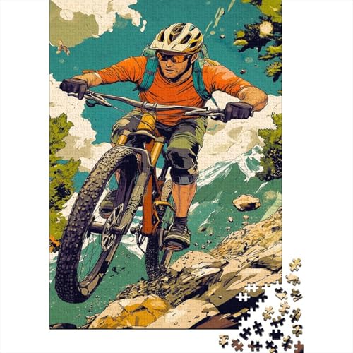 Berg Fahrrad Puzzle Erwachsene 1000 Teile Puzzle Extremsport Holzpuzzle Erwachsener Hochwertig Für Die Ganze Familie Unmögliches DIY Kreative Moderne Wohnkultur 1000pcs (75x50cm) von lihuogongsio