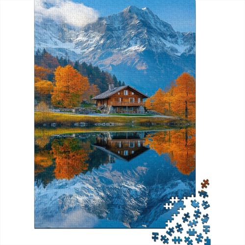 Berg See Puzzle 1000 Teile Idyllic See Puzzle Erwachsene Holzpuzzle Stress Abbauen Familien Brain Challenge Lernspiel Premium Quality Spielzeug Geschenk 1000pcs (75x50cm) von lihuogongsio