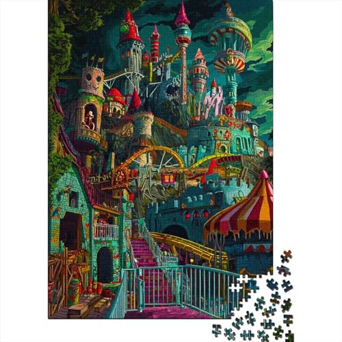 Bizarre Vergnügungspark Puzzle 1000 Teile Vergnügungspark Puzzle Erwachsene Spielepuzzles HochwerTiger Holzpuzzle Erwachsene Geschicklichkeitsspiel Lernspiel Spielzeug Geschenk 1000pcs (75x50cm) von lihuogongsio