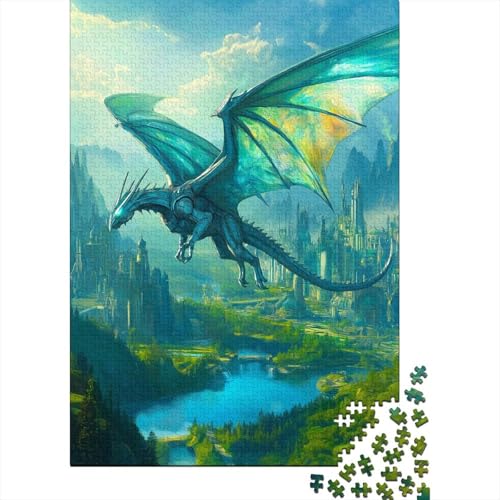 Blue Drache Puzzle 1000 Teile Drache Puzzle Erwachsene Spielepuzzles HochwerTiger Holzpuzzle Erwachsene Geschicklichkeitsspiel Lernspiel Spielzeug Geschenk Schöne 1000pcs (75x50cm) von lihuogongsio