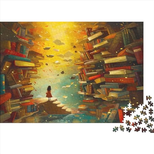 Buch 1000 Stück Puzzles Magische Bibliothek Stress Abbauen Familien-Puzzlespiel Kräftigen Farben Schöne Geschenkverpackung Lernspiel Spielzeug Geschenk Premium Quality 1000pcs (75x50cm) von lihuogongsio