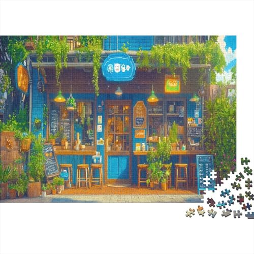 Café Puzzle Erwachsene 1000 Teile Café Spielepuzzles Für Die Ganze Familie Brain Challenge Raumdekoration Lernspiel Spielzeug Moderne Wohnkultur 1000pcs (75x50cm) von lihuogongsio