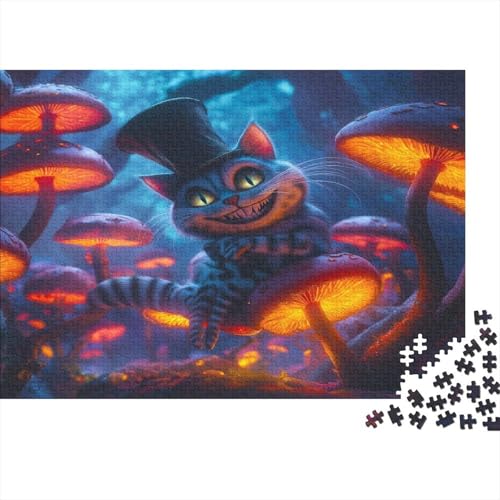 Cheshire Katze 1000 Stück Puzzles Wunderland Puzzle Lernspiel Spielzeug Geschenk Geschicklichkeitsspiel Für Die Ganze Familie Schöne Geschenkidee DIY Kreative 1000pcs (75x50cm) von lihuogongsio