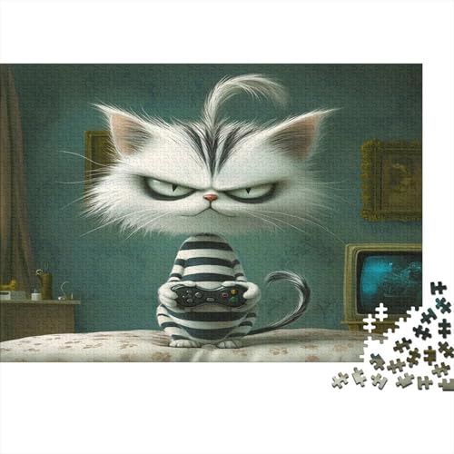 Cheshire Katze Puzzle 1000 Teile Holzpuzzle Erwachsene Anspruchsvoll Puzzle Katze DIY Kit Holzspielzeug Einzigartiges Geschenk Moderne Wohnkultur 1000pcs (75x50cm) von lihuogongsio