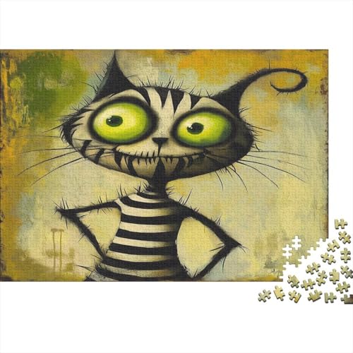 Cheshire Katze Puzzle Erwachsene 1000 Teile Katze Holzpuzzle Stress Abbauen Familien-Puzzlespiel Kräftigen Farben Schöne Geschenkverpackung Lernspiel Spielzeug 1000pcs (75x50cm) von lihuogongsio