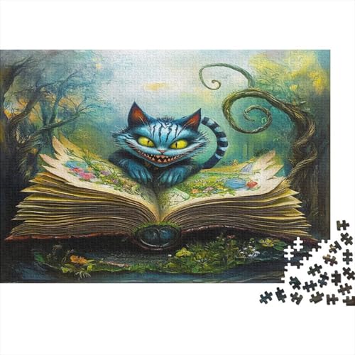 Cheshire Katze Puzzle Erwachsene 1000 Teile Katze Puzzle Holzpuzzle Geschicklichkeitsspiel Für Die Ganze Familie Schöne Geschenkidee DIY Kreative Unterhaltung 1000pcs (75x50cm) von lihuogongsio