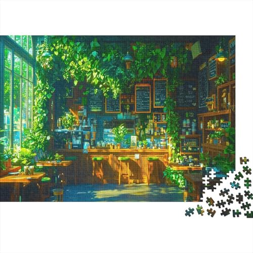 Coffee Geschäft Puzzle Erwachsene 1000 Teile Ghibli Puzzle Geschicklichkeitsspiel Für Die Ganze Familie DIY Kreative Unterhaltung Schöne Geschenkidee Premium Quality 1000pcs (75x50cm) von lihuogongsio