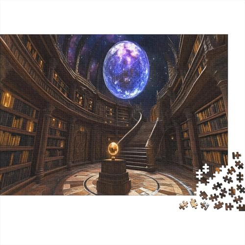 Cosmic Bibliothek Puzzle Erwachsene 1000 Teile Puzzle Bibliothek Holzpuzzle Erwachsener Hochwertig Für Die Ganze Familie Unmögliches DIY Kreative Moderne Wohnkultur 1000pcs (75x50cm) von lihuogongsio