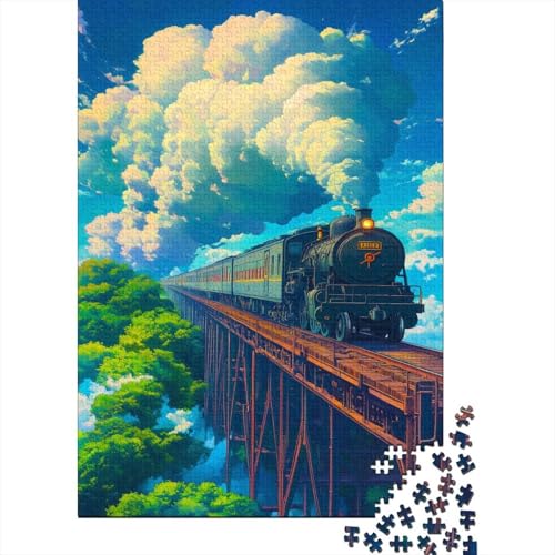 Dampfzug 1000 Stück Puzzles Ghibli Puzzle Lernspiel Spielzeug Geschenk Geschicklichkeitsspiel Für Die Ganze Familie Schöne Geschenkidee DIY Kreative 1000pcs (75x50cm) von lihuogongsio