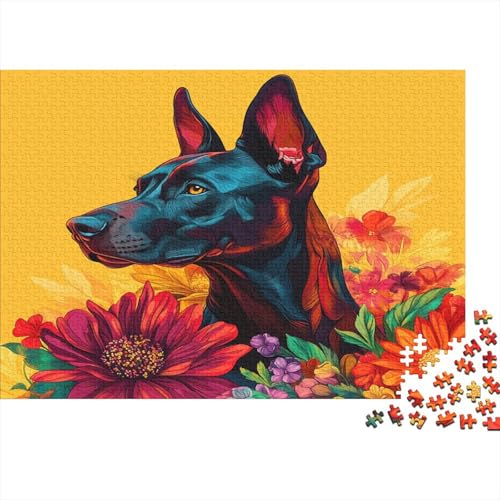 Doberman Hund Puzzle 1000 Teile Für Erwachsene Geschicklichkeitsspiel Für Die Ganze Familie Hund Puzzle Premium Quality Schöne Geschenkidee Moderne 1000pcs (75x50cm) von lihuogongsio