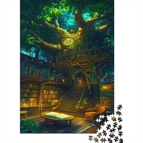 Elfenhaus Puzzle 1000 Teile Impossible Für Erwachsene HochwerTiger Baumhaus Holzpuzzle Erwachsene Fantasy Schöne Geschenkidee DIY Kreative Unterhaltung 1000pcs (75x50cm) von lihuogongsio
