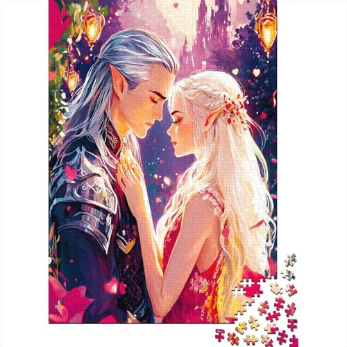 Elfenpaar Puzzle Erwachsene 1000 Teile Puzzle Romantisches Paar Holzpuzzle Erwachsener Hochwertig Für Die Ganze Familie Unmögliches DIY Kreative Moderne Wohnkultur 1000pcs (75x50cm) von lihuogongsio