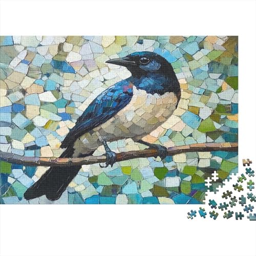 Elster Puzzle Erwachsene 1000 Teile Mosaikstil Holzpuzzle Stress Abbauen Familien-Puzzlespiel Kräftigen Farben Schöne Geschenkverpackung Lernspiel Spielzeug 1000pcs (75x50cm) von lihuogongsio