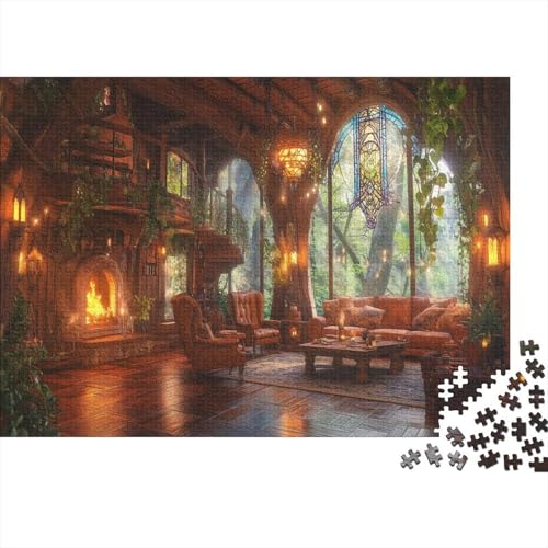 Enchanted Baumhaus Puzzle 1000 Teile Holzpuzzle Erwachsene Anspruchsvoll Puzzle Baumhaus DIY Kit Holzspielzeug Einzigartiges Geschenk Moderne Wohnkultur 1000pcs (75x50cm) von lihuogongsio